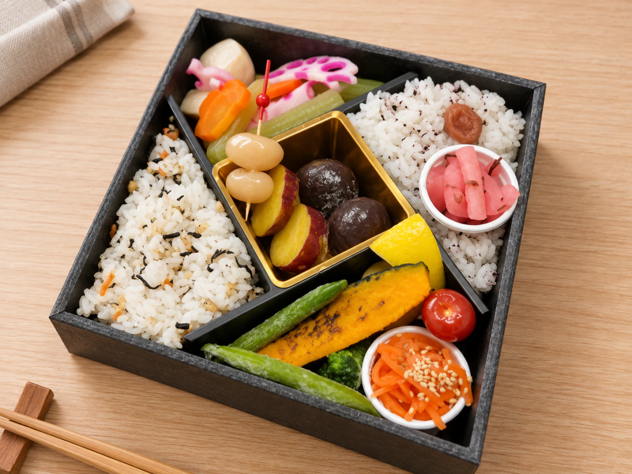 黒の松花堂弁当